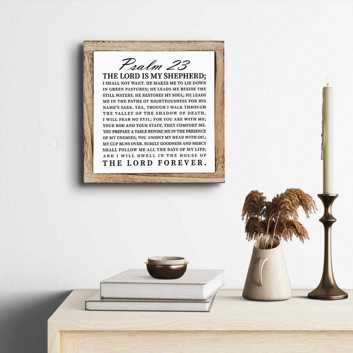 Scripture Sign, The Lord is My Shepherd Sign, Wooden Plaques Box Signs, Christian Desk Sign, Spiritual Table Decor Sign, Bible Verse Decor, Religious Artwork, Shelf Decoration, Living Room Decor