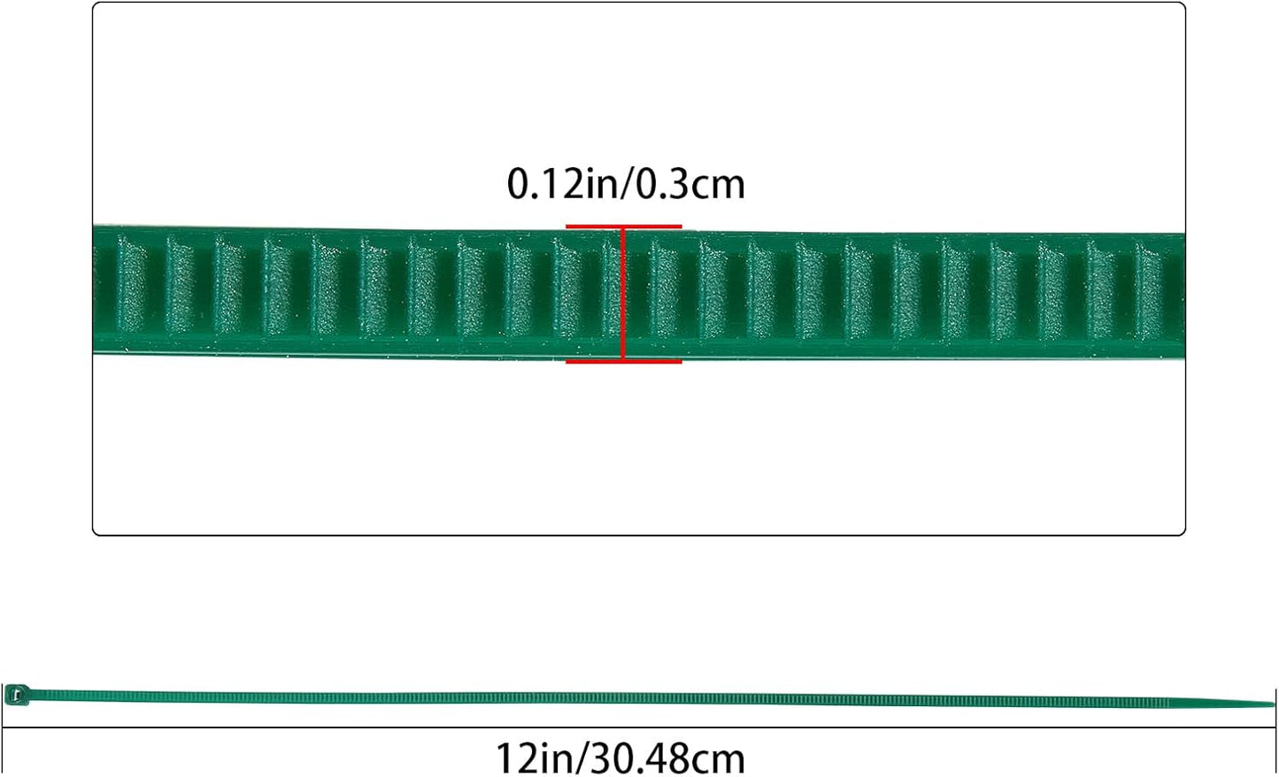 12 inch 3mm Dark Green Nylon Garden Cable Zip Ties Self Locking Cable Ties Twist Ties, Multi-Purpose Cable Tie(100 Pcs)