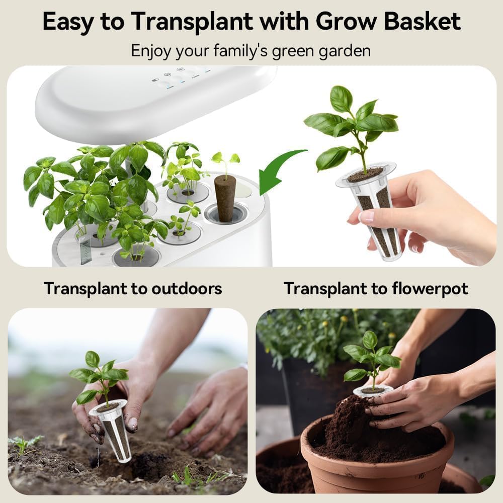 68pcs Hydroponic Pods Kit for Aerogarden, Indoor Garden Hydroponics Growing System - Compatible with All Brands (30 Grow Sponges, 12 Grow Baskets, 12 Grow Domes, 12 Pod Labels, 1 A&B Plant Food)