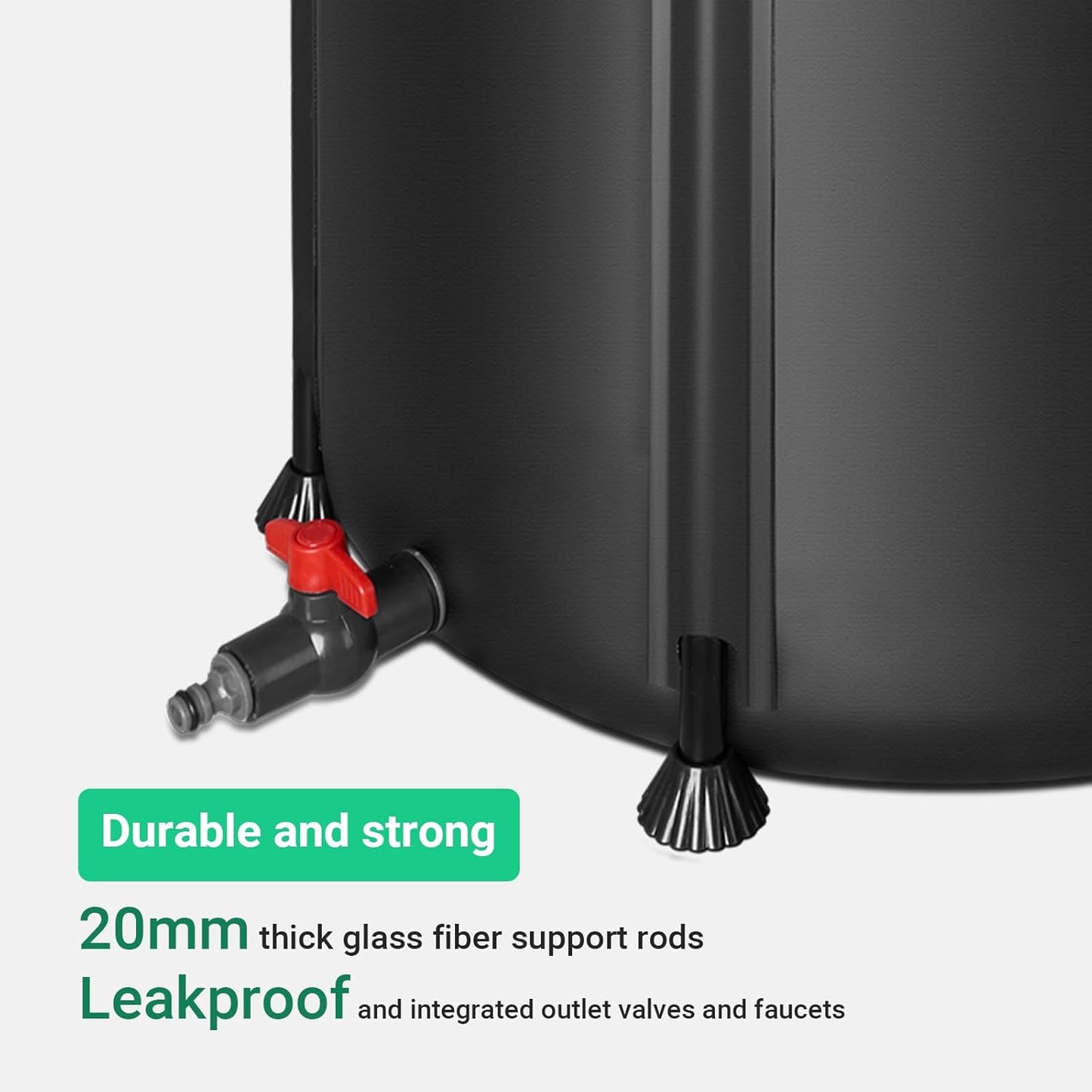 50 Gallon / 200L Rain Barrel, Collapsible Rain Barrels to Collect Rainwater from Gutter with Spigots and Overflow, 500D PVC Portable Rain Water Collection Catching System, Water Catcher Tank
