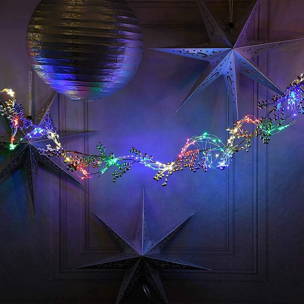 2 Pack Solar Powered Fairy String Lights Outdoor Waterproof 8 Modes Twinkle Christmas Decorations Lights, Each 33ft-100LED, 40ft-120LED, 66ft-200LED, 80ft-240LED, (Multicolor, 66)