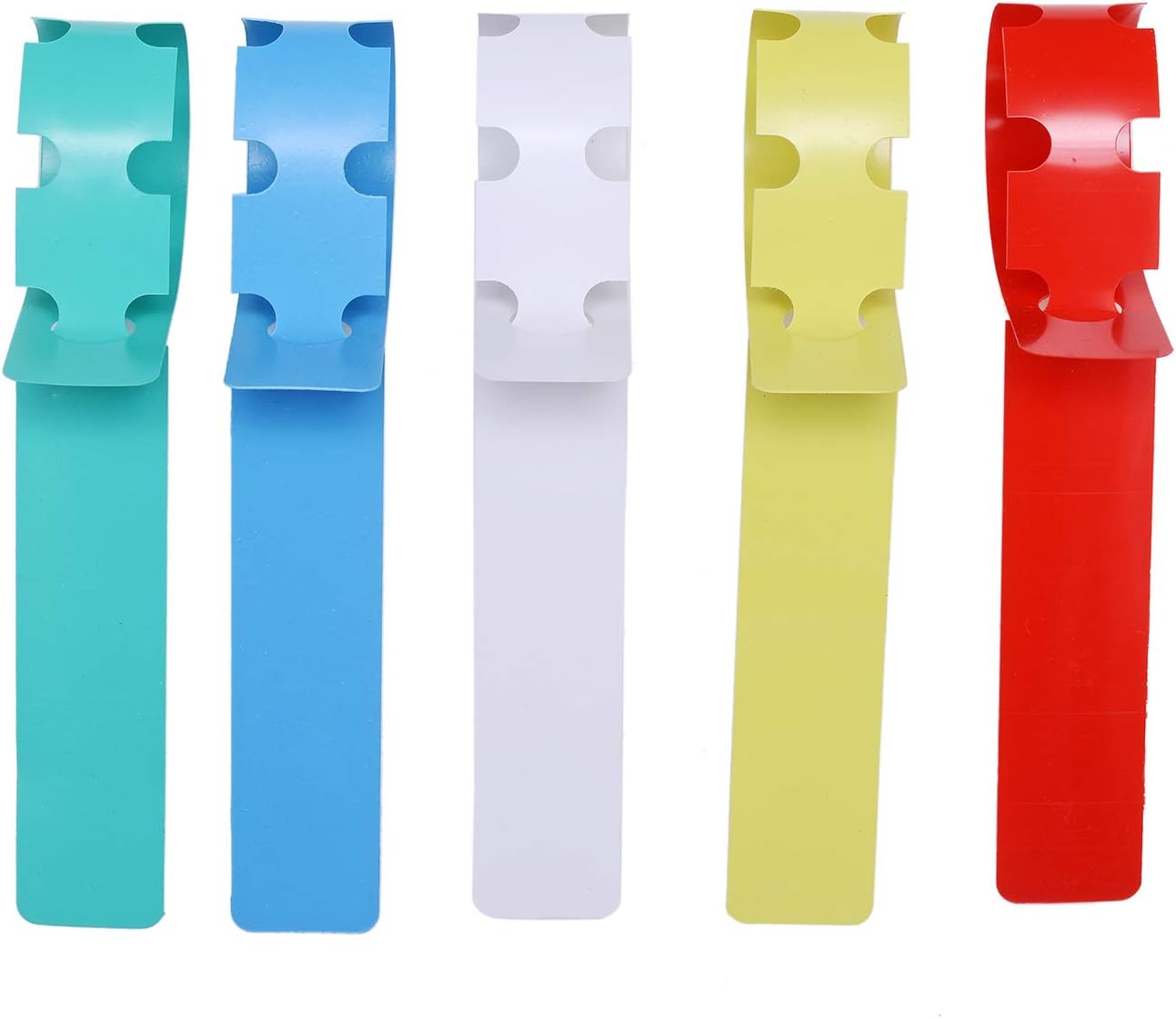 500 Pcs Wrap Around Adjustable Plant Tree Hanging Tags, Plastic Nursery Garden Waterproof Labels, Large Writing Surface (20x2cm, 5 Colors)