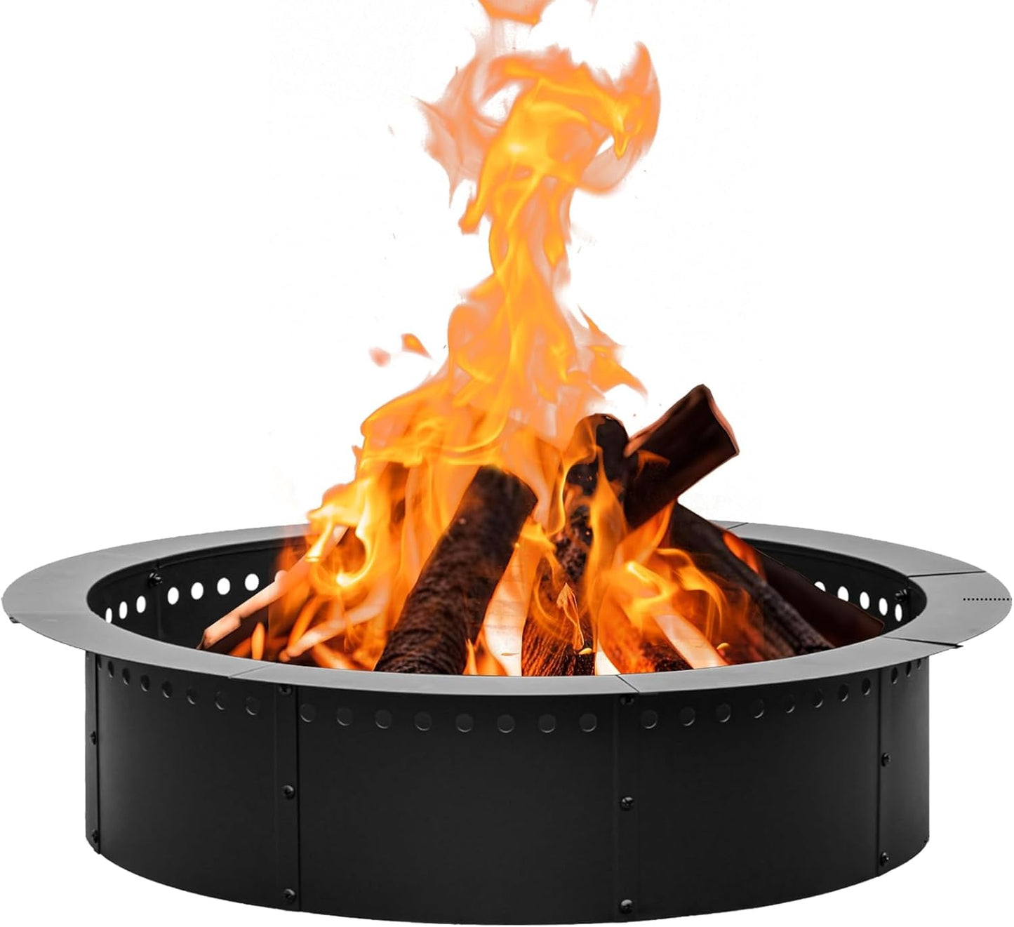 36 inch Fire Ring, Large Round Firepit Insert,Fire Pit Ring for Camping, Wood Burning Fire Pit for Yard,Garden,Outdoor Fireplace, DIY Fire Rings for Outside