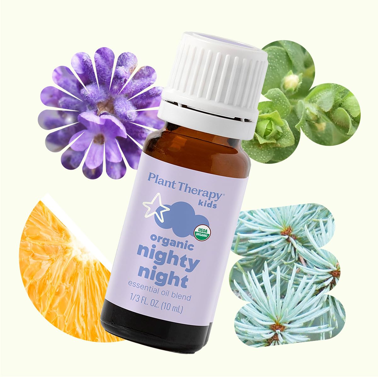 Plant Therapy KidSafe Organic Nighty Night Essential Oil Blend for Sleep 10 mL (1/3 oz) 100% Pure, Undiluted, Therapeutic Grade