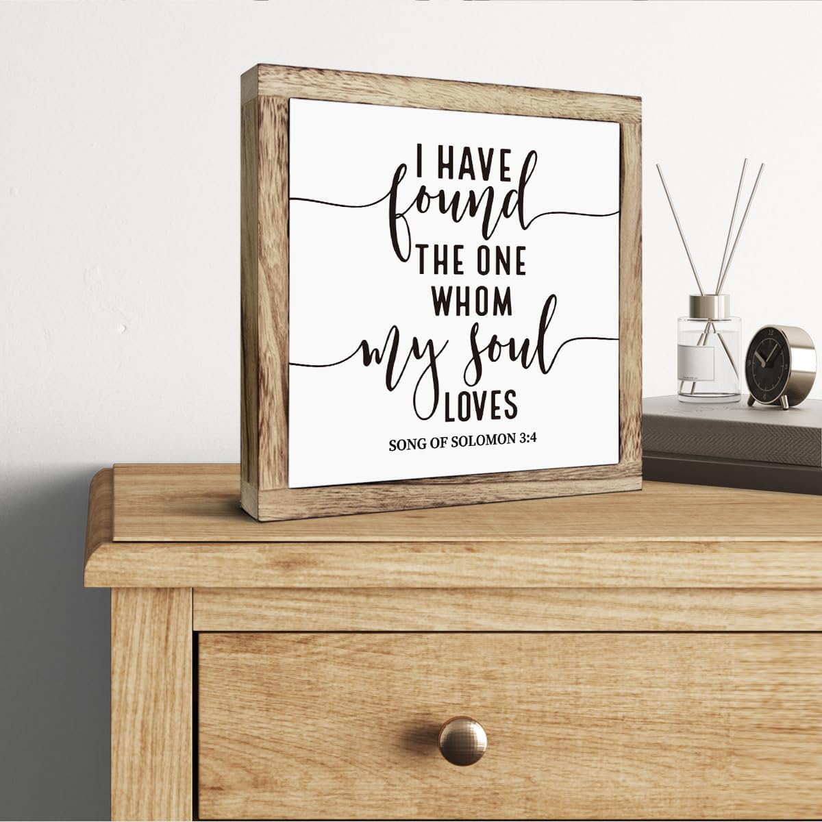 Scripture Sign, Song of Solomon 3:4 Sign, I Have Found the One Whom My Soul Loves, Wooden Plaques Box Signs, Bedroom Decor, Wedding Decoration, Church Decoration, Christian Decor Art, Valentines Day Gift