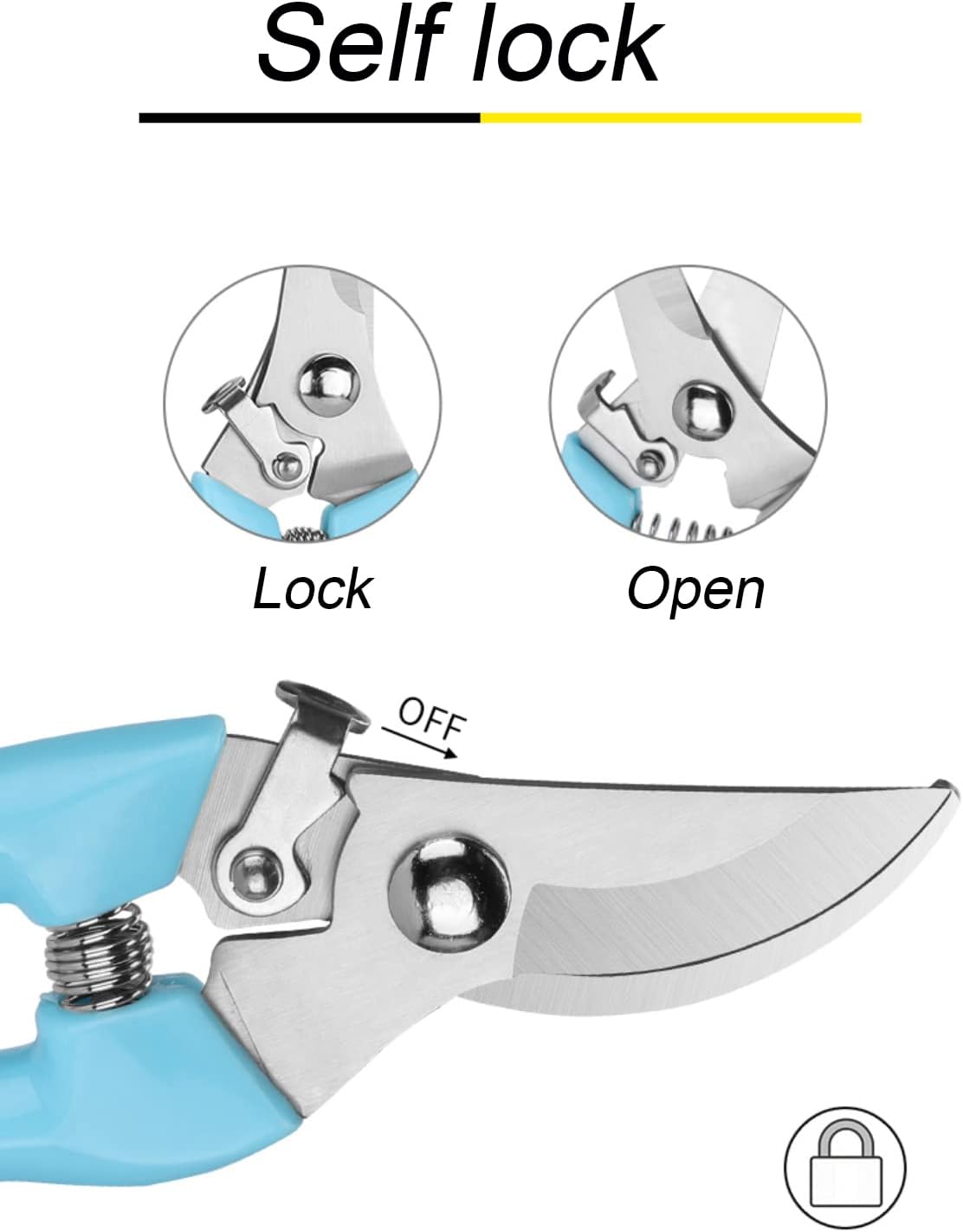 Curve Gardening Scissor with Sharp Stainless Steel Blade Garden Shears for Cutting Flowers Trimming Plants of Yard Florist Flower Rose Herb Hedge Bonsai and Fruits Picking (Red Handle)