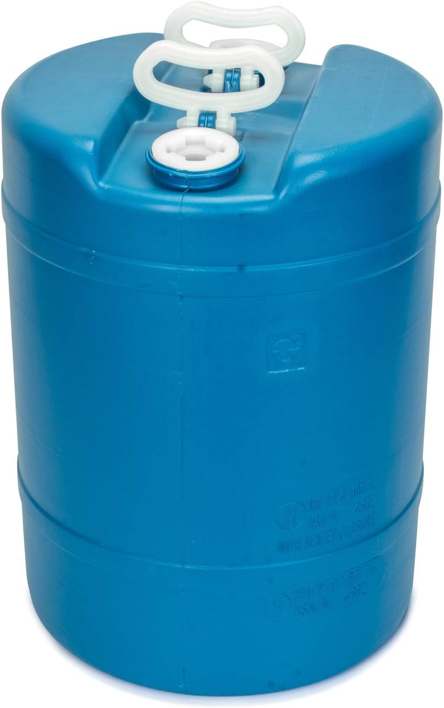 15 Gallon Emergency Water Storage Barrel - Preparedness Supply - Water Tank Drum Container - Portable, Reusable, BPA Free, Food Grade Plastic (2 Tank)