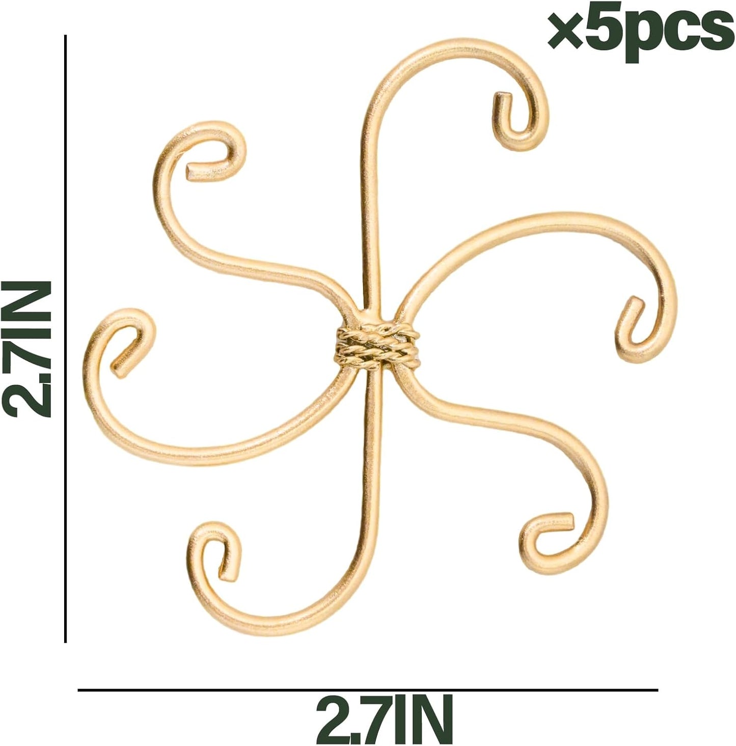 5Pcs Monstera Plant Stem Support Hook (2.75x2.75 inches) - Durable Metal Stem Support for Monstera & Fishbone Cactus, Easy Installation, Ideal Gift for Plant Lovers & Home Decor