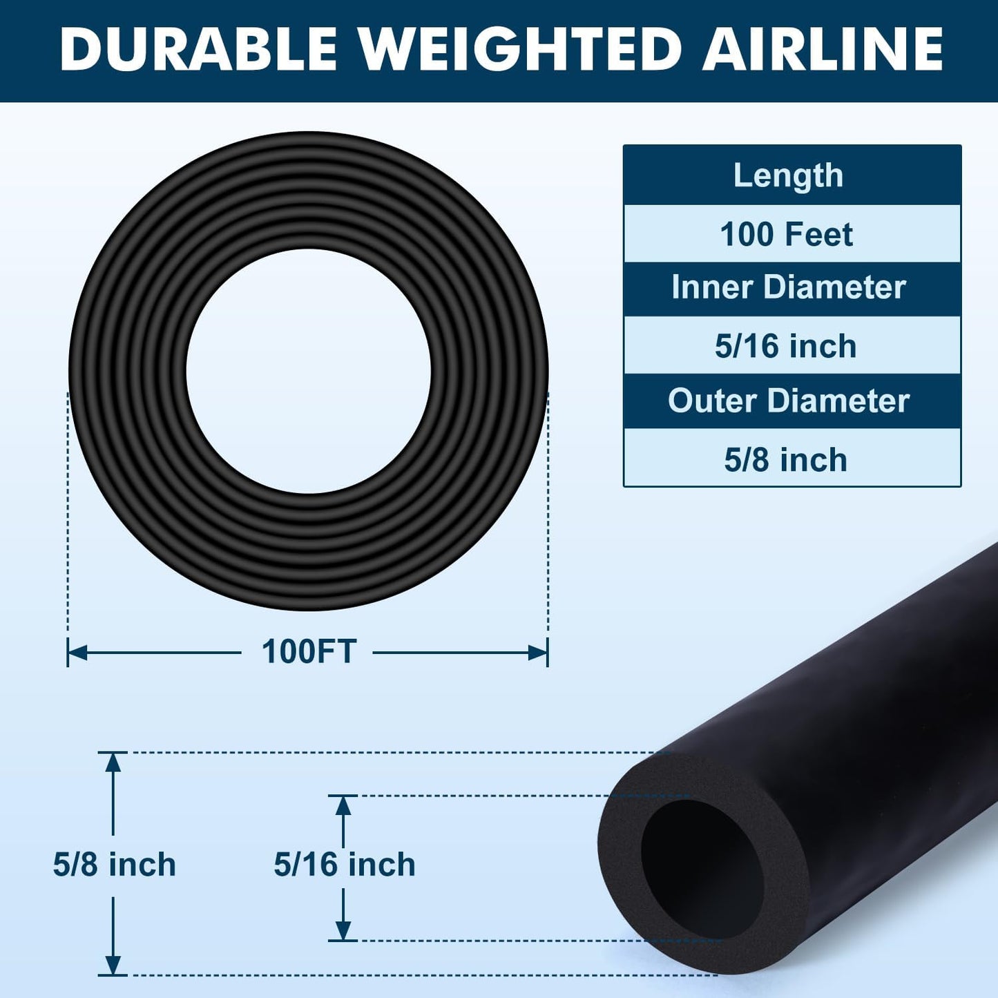 HQUA PAS10 Pond & Lake Aeration System for Up to 1 Acre, 3/4 HP Compressor + One 100' Weighted Tubing + One Diffuser