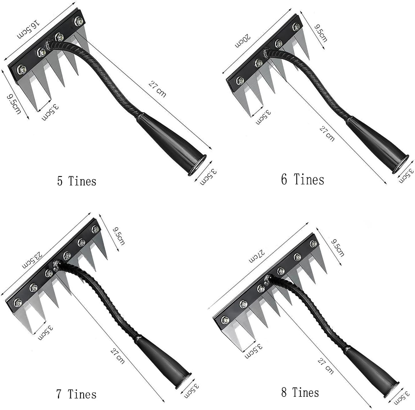 Gardening Hand Weeder Puller Tool, Manual Weeder with Detachable Blade Weeder Puller Tool,High-Carbon Steel Weed Removal Tool for Farm Lawn Garden, 5/6/7/8 Teeth Sizes (6 Teeth)