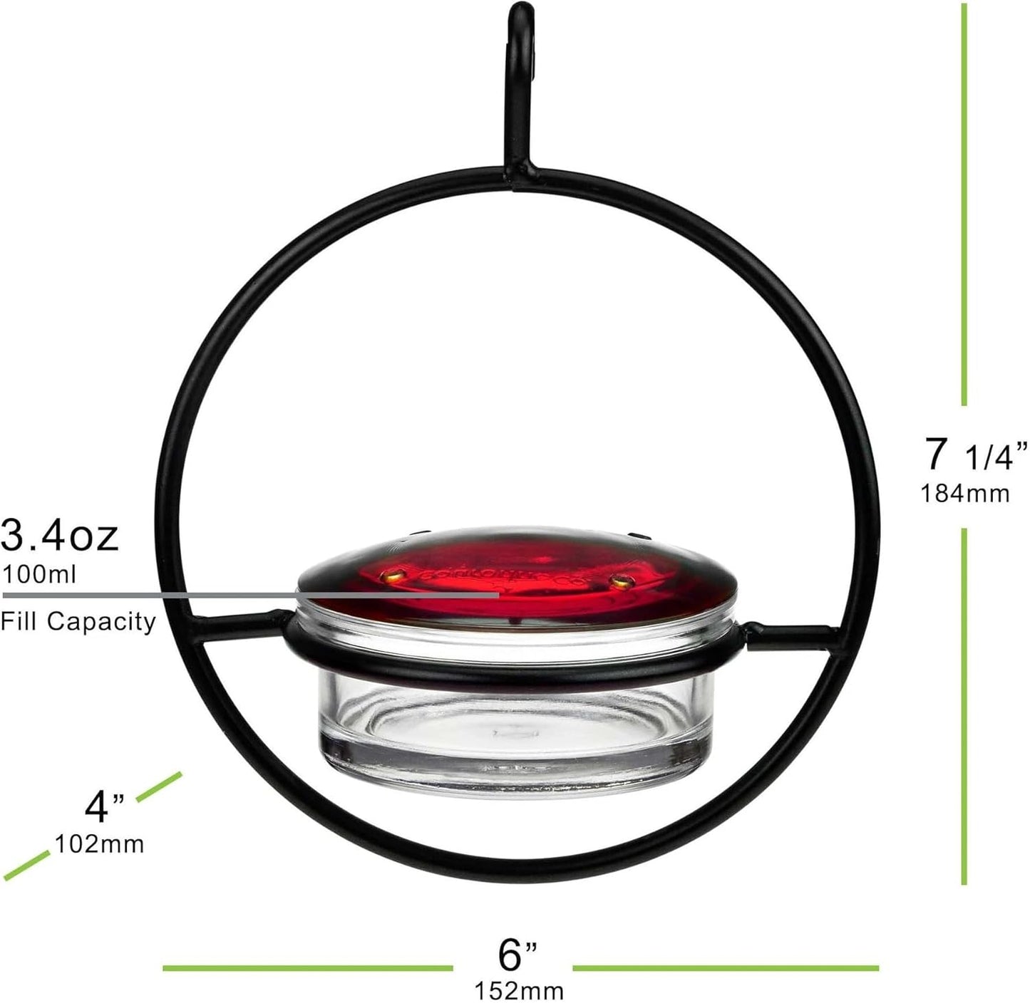 Hummble Slim Hummingbird Feeder, M045-301-3, 3.4 Ounce Capacity, Clear, 3 Piece