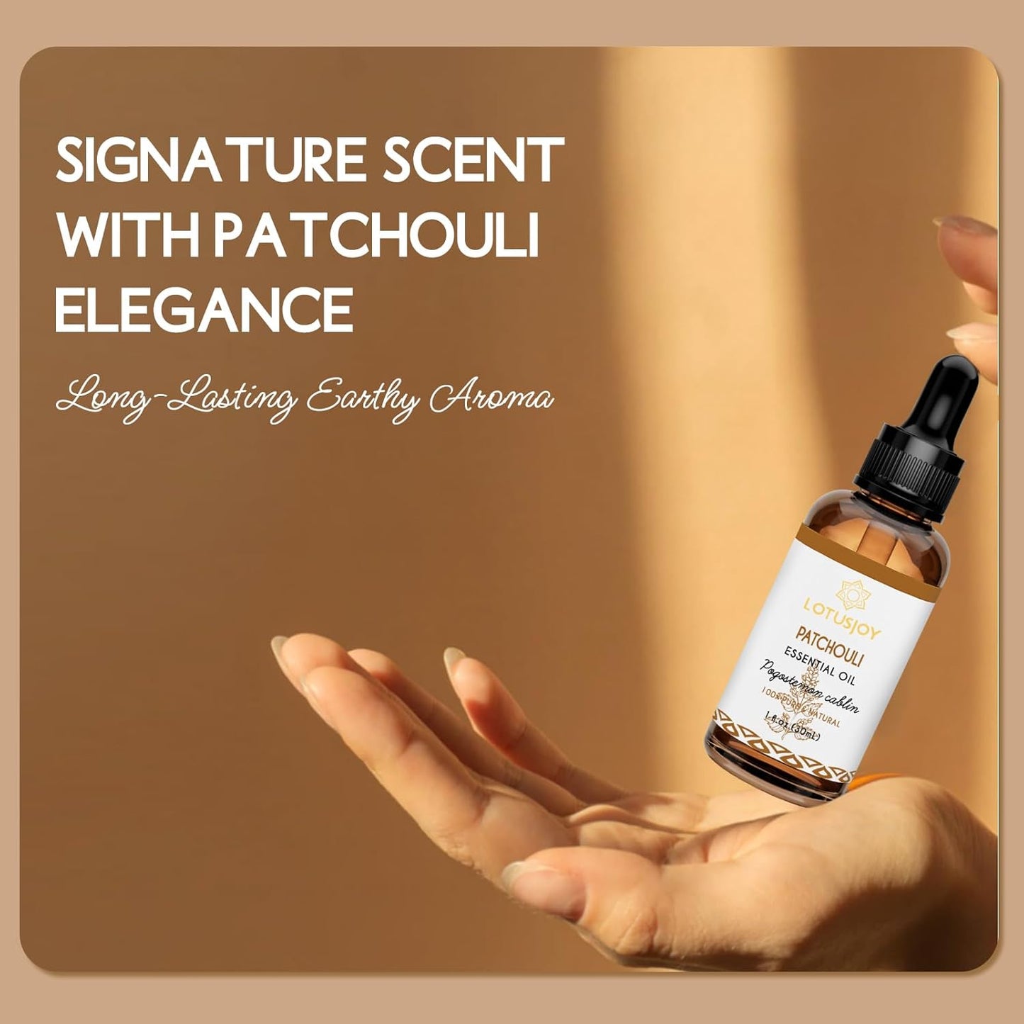 Patchouli Essential Oil for Skin Hair Diffuser, 100% Pure Natural Patchouli Oil for Room Spray, Roll On, DIY Candles & Soap Making - 1 Oz