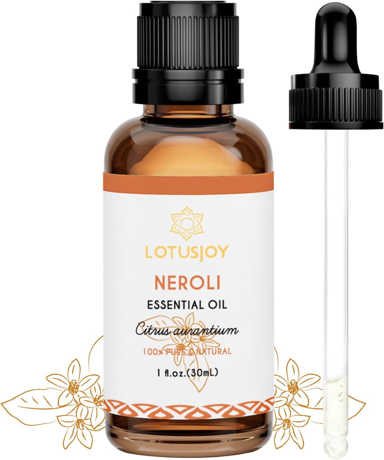 Neroli Essential Oil Organic for Skin Diffuser Room Spray, 100% Pure Bitter Orange Blossom Essential Oil Neroli 1 Oz