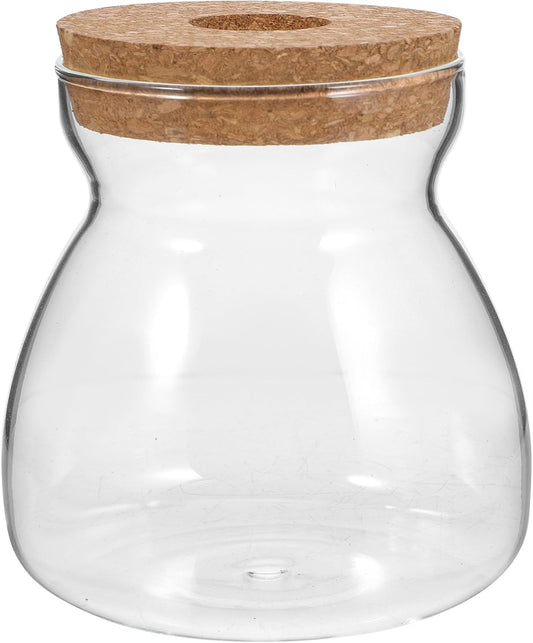Glass Plant Jar -Plants Propagation Station - - with Wood Lid- Micro Landscape Terrarium Container Desktop Plant Jar Hydroponic Vases Gardening for Plant Lovers(Size)