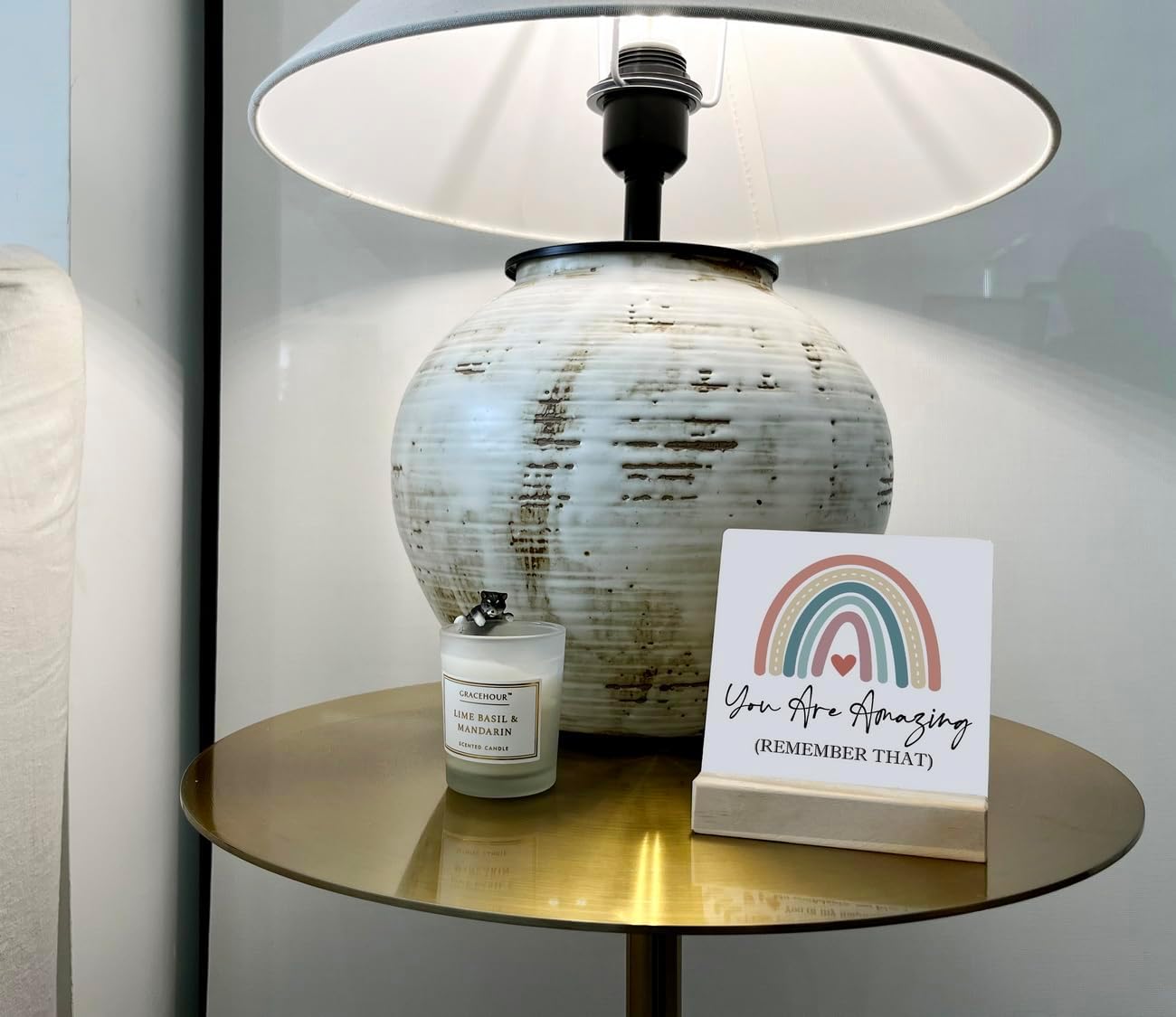 Primitive Wooden Sign, You are Amazing Remember That, Desk Plaque with Wooden Stand 4 x 4.3 inches, Rustic Home Decor, Farmhouse Sign, Inspirational Quotes Gifts for Friend Family, Cheer Up Gift