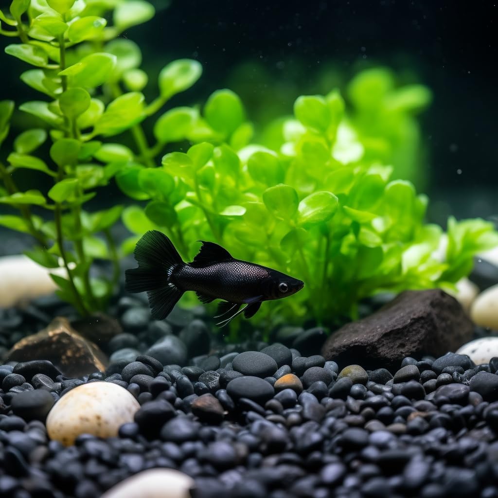 12 LBS River Rocks, StoneCreek, Decorative Garden Stones for Plant Landscaping, Polished Gravel Filler Pebbles for Home Decoration, Vases, Succulents, Flower Beds and Fish Tanks (Black, Medium)