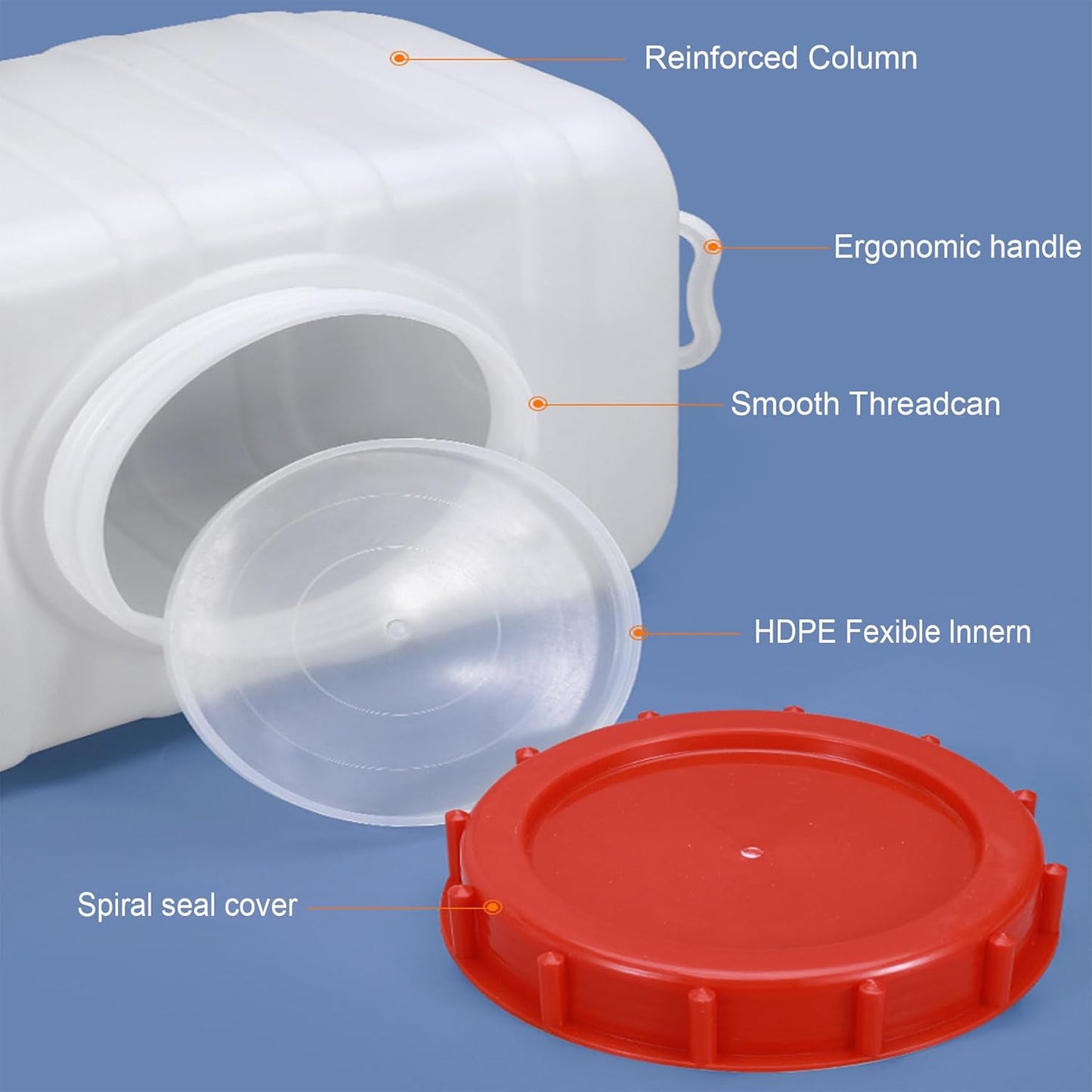 53 Gallon Water Storage Container with 3M Water Pipe, Portable Plastic Water Carrier Large Capacity Thick Water Tank for Household Outdoor Camping RV Self-Driving(Size:50L/13.2Gallon)