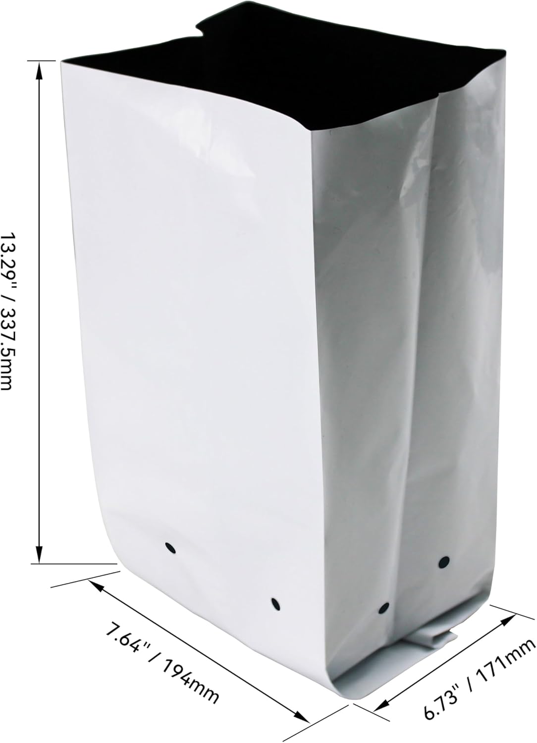 HFS(R Poly Grow Bag Planters Panda Film Black and White for Nursery Horticulture 3 Gallon - 50 PC