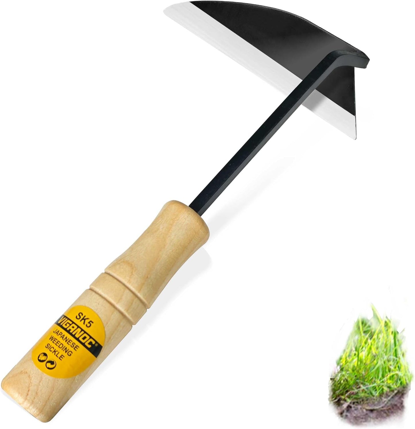 Japanese Wide Blade Garden Tool - Premium Quality Hand Hoes/Weeding Sickle is Very Sharp for Quick Work