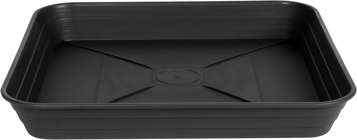 2 Pack Square Plant Saucer Tray 16 inch, Heavy Duty Plastic Plant Saucers for Indoors Outdoor, Flower Plant Drip Trays for Pots, Square Seed Starting Tray, Seedling Growing Trays