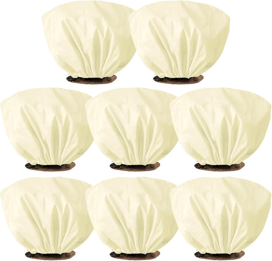 8 Pcs Plant Covers Frost Protection Bag 39.3" x 19.6" Winter Reusable Plants Jacket with Drawstring Shrub Protection Wraps Bags Frost Blanket for Winter Outdoor Garden Plants