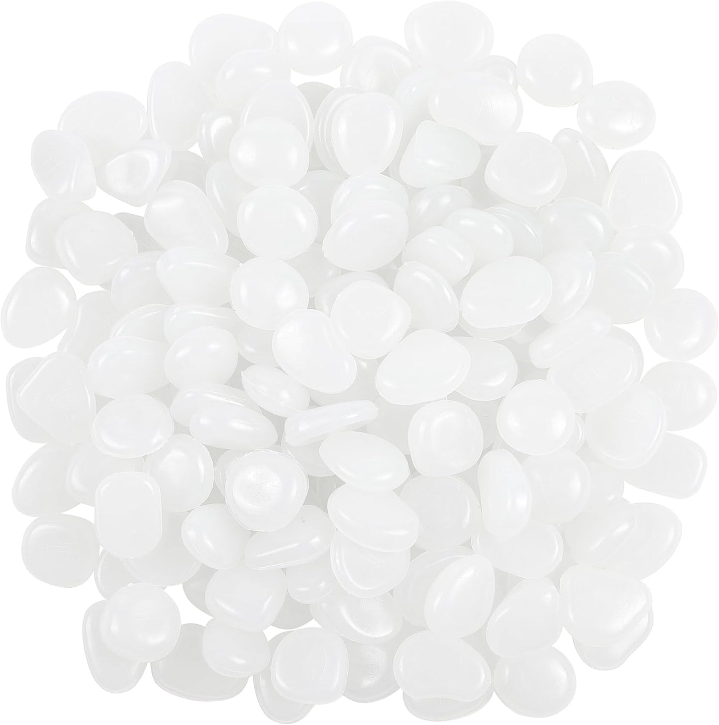 OSOPOLA 150 PCS Glow in The Dark Rocks - White Luminous Stones Fish Tank Accessories Turtle DIY Decor Pebbles for Fairy Garden Yard FD05WH150
