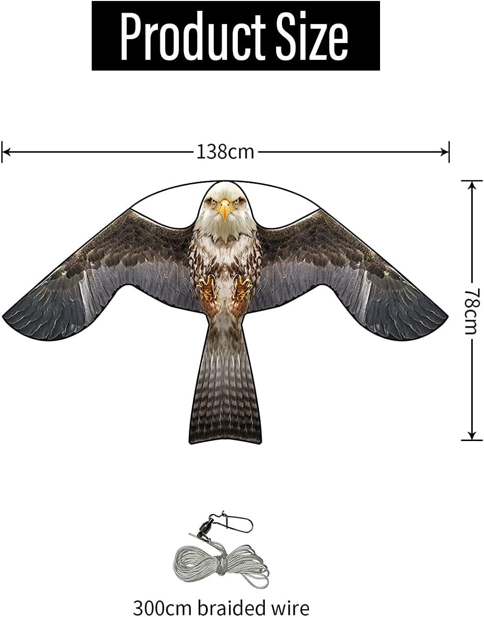 Bird Hawk Flying Kite for Crops Farm Protector Bird Scarer Kites Without Pole-Style B Kite