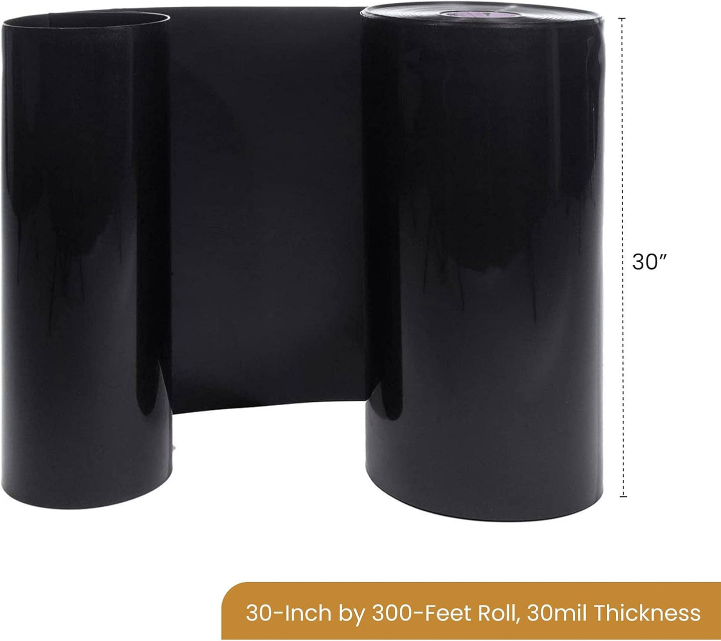 DeepRoot Water Barrier, Versatile Bamboo Barrier, Easy-to-Install Garden Barrier for Landscaping and Protection, Durable, Flexible, 30" x 300' Roll-30 mil Thickness, Black (WB 30/30)