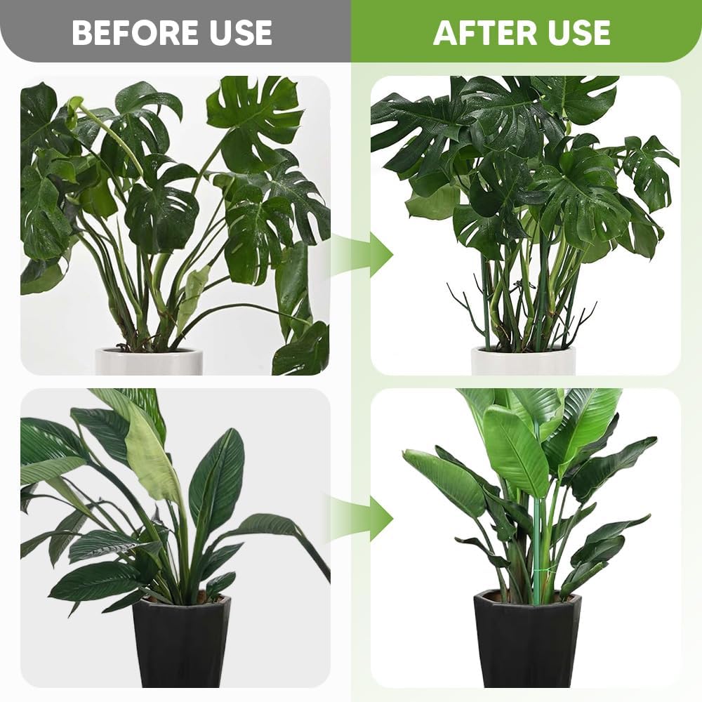 5 Pack Stackable Monstera Plant Support Stakes, Garden Plant Stakes for Indoor and Outdoor Plants, Moss Poles Holder Stick Monstera Plant Stem Supports Structures for Climbing Potted Plants (5 Pack)