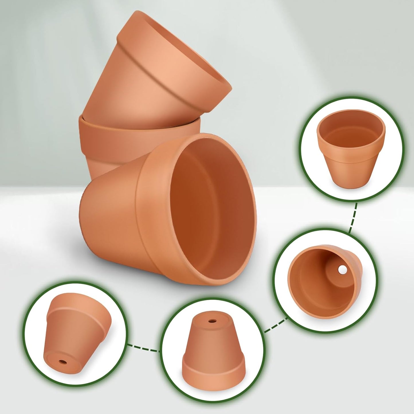 3 inch Terracotta Clay Pots, 26 Pack Clay Flower Pots with Drainage, Flower Garden, Terracotta Pots for Indoor Outdoor Plant, Crafts, Wedding Favor