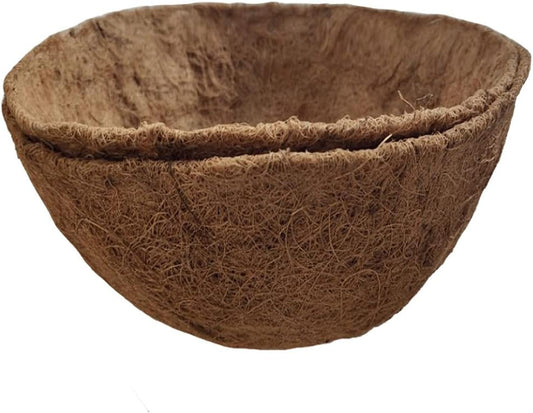 2PCS Hanging Basket Liners Coco Liner 10 Inch Round Coconut Coir Basket for Plants Replacement for Hanging Basket 100% Natural Coconut Fiber Plant Basket Liner for Garden Planter Flower Pot