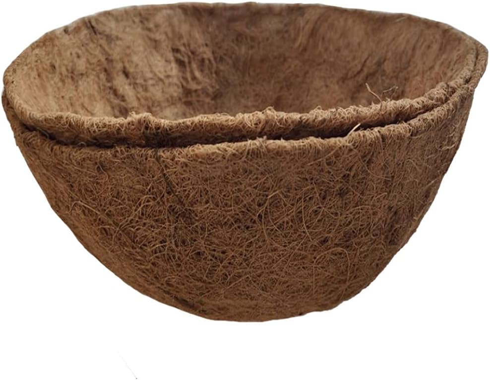 2PCS Hanging Basket Liners Coco Liner 20 Inch Round Coconut Coir Basket for Plants Replacement for Hanging Basket 100% Natural Coconut Fiber Plant Basket Liner for Garden Planter Flower Pot