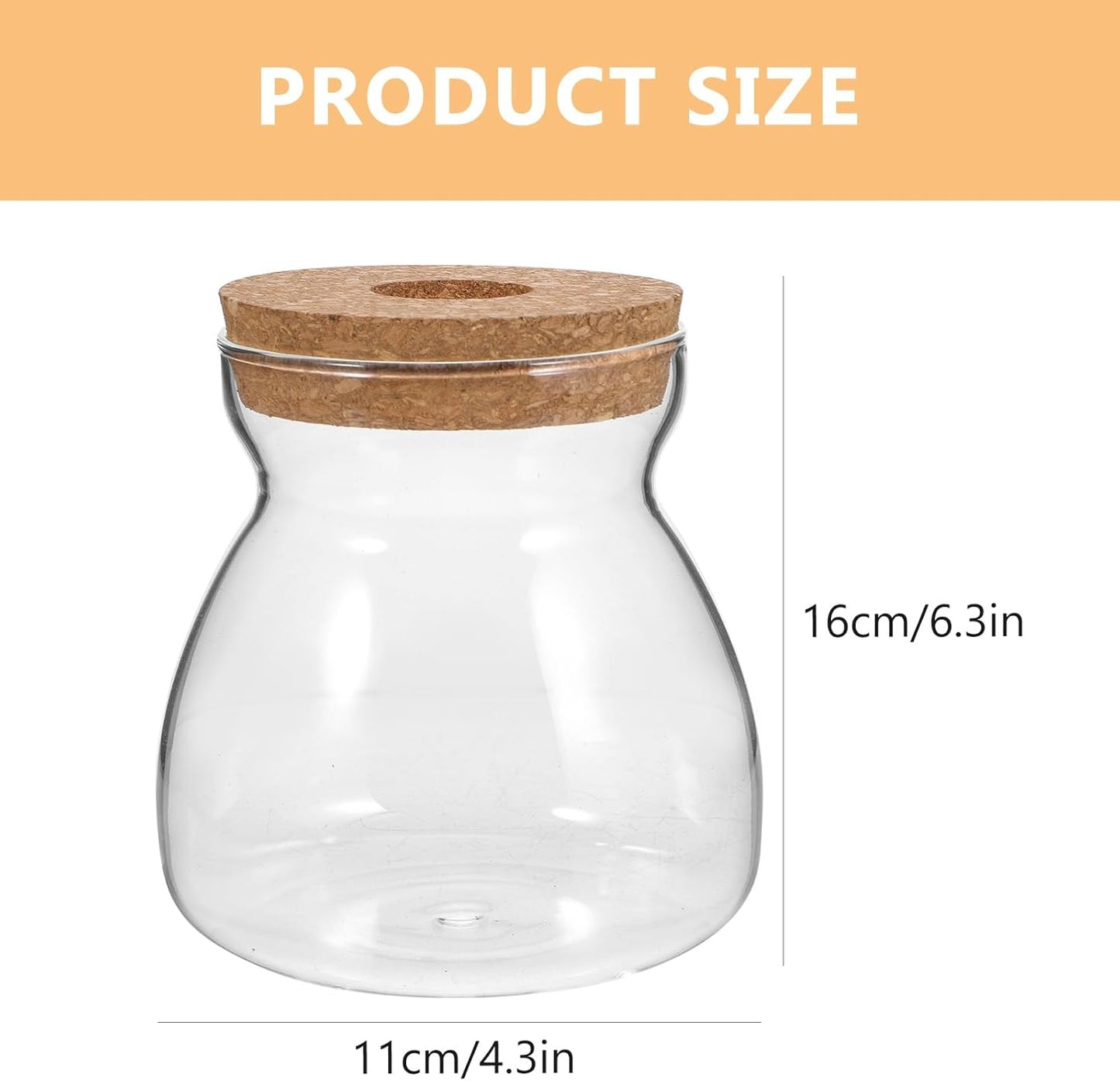 Glass Plant Jar -Plants Propagation Station - - with Wood Lid- Micro Landscape Terrarium Container Desktop Plant Jar Hydroponic Vases Gardening for Plant Lovers(Size)