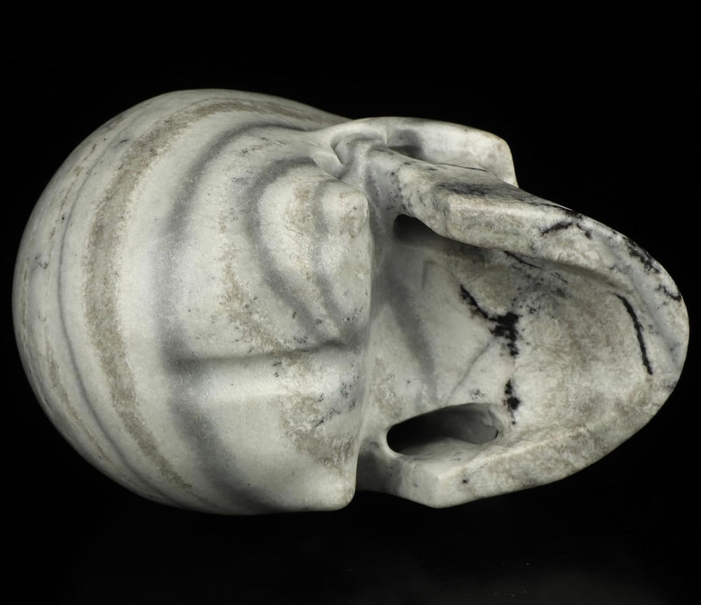 Skullis 5.0”Picasso Jasper Crystal Skull, Hand Carved Gemstone Fine Art Sculpture, Reiki Healing Stone Statue.3160