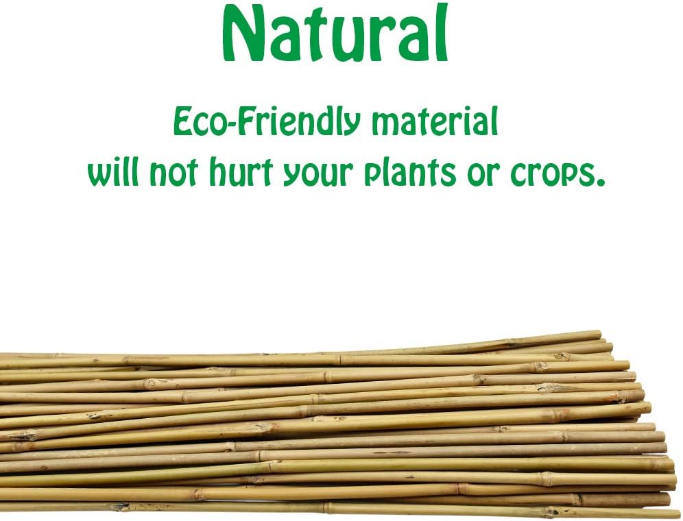4 Feet Natural U-Hoops Bamboo, Mininfa Garden Trellis, Bamboo Trellis U-Shape for Plant Support - 3 Pack