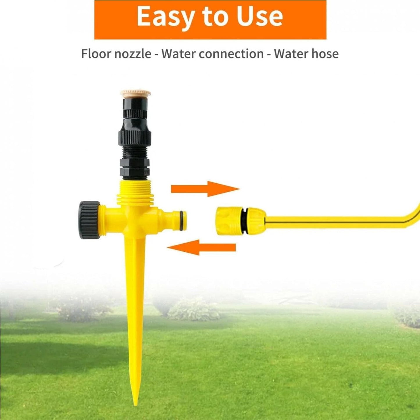 360° Rotation Auto Irrigation System Garden Lawn Sprinkler Patio, Garden Sprinkler Lawn, 90°/180°/360°, Adjustable at Will for Outdoor Grass Yard (8 PCS)