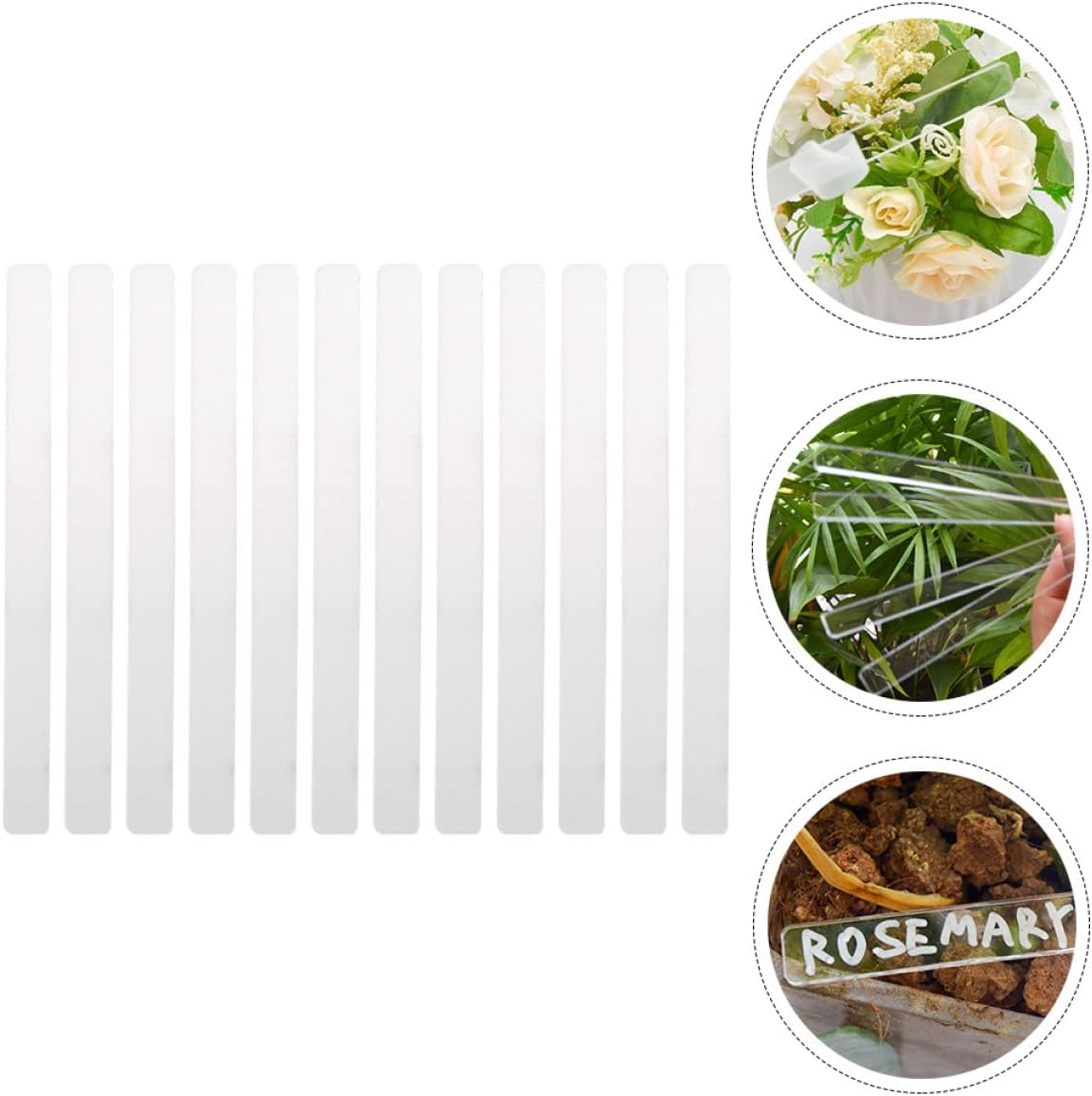 48 pcs Pot Clear Blank Ground Identifier Tag for Acrylic Outdoor Label Markers Garden Labels Identification Label: DIY Plant Gardening Weatherproof Vegetables Stakes