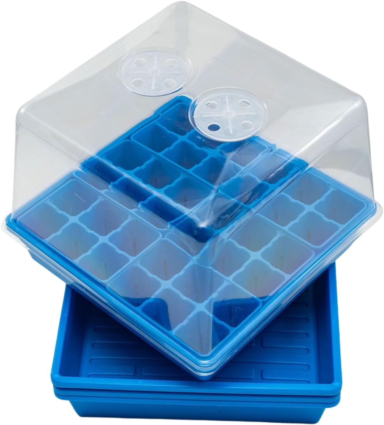 Bootstrap Farmer Countertop Seed Starter Kit in Blue, Reusable 1010 Tray Bundle with Inserts and Humidity Dome