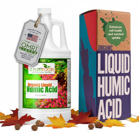 GS Plant Foods Organic Liquid Humic Acid with Fulvic - Concentrate Fertilizer for Enhanced Nutrient Uptake and Soil Conditioning - 1 Gallon