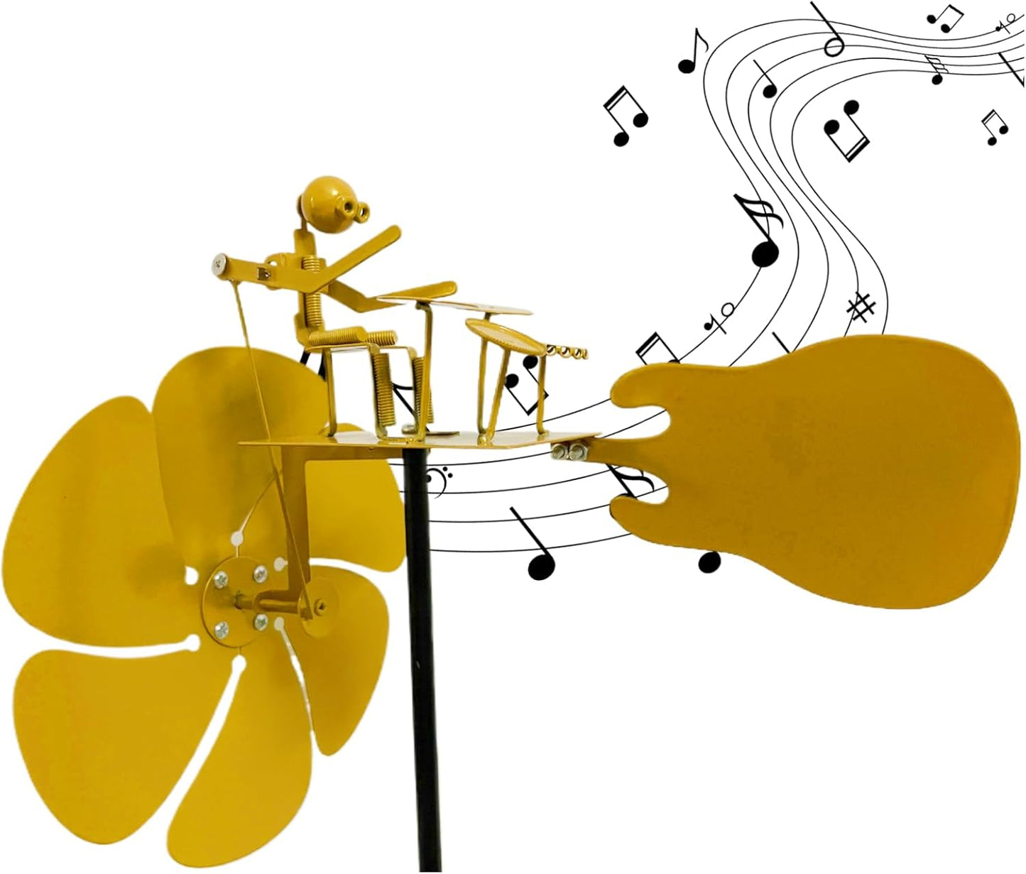Handmade Metal Rock Band Windmill, Drummer Wind Spinner, Unique Drummer Statue Gift for Music Lovers, Garden Decor for Outside, Windmill for Yard and Garden