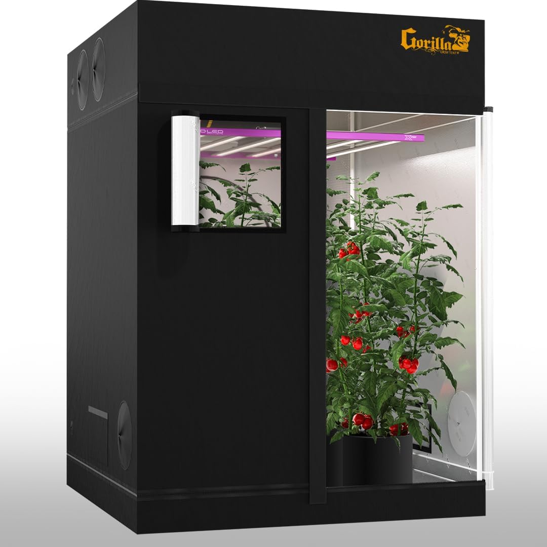 Gorilla Grow Tent Pro 5' x 5' x 6'11 to 7'11 w/Included Extension Kit - Tallest Premium Indoor Grow Tent, Thickest & Most Durable Gorilla Canvas, Strongest w/ 300lb Hang Capacity, Hydroponic Grow Box