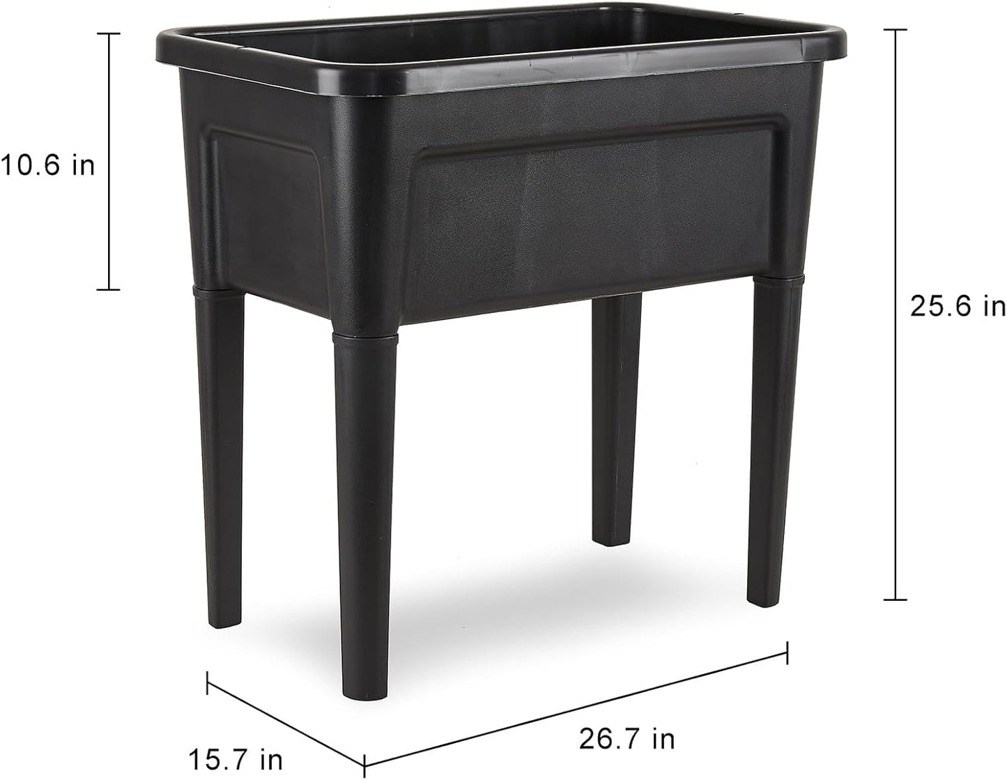 4 Pcs Plastic Raised Garden Beds with Legs，16 Gallon Outdoor Elevated Garden Planter Box，Perfect for Flowers, Vegetables, and Herbs