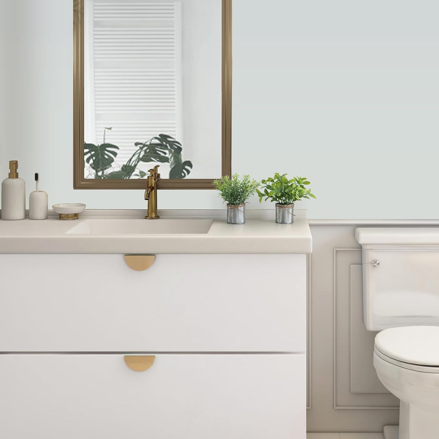 Mkono 4 Packs Small Fake Plants in Farmhouse Galvanized Pots Table Centerpiece Mini Potted Artificial Plants Faux Eucalyptus for Shelf Office Rustic Home Decor