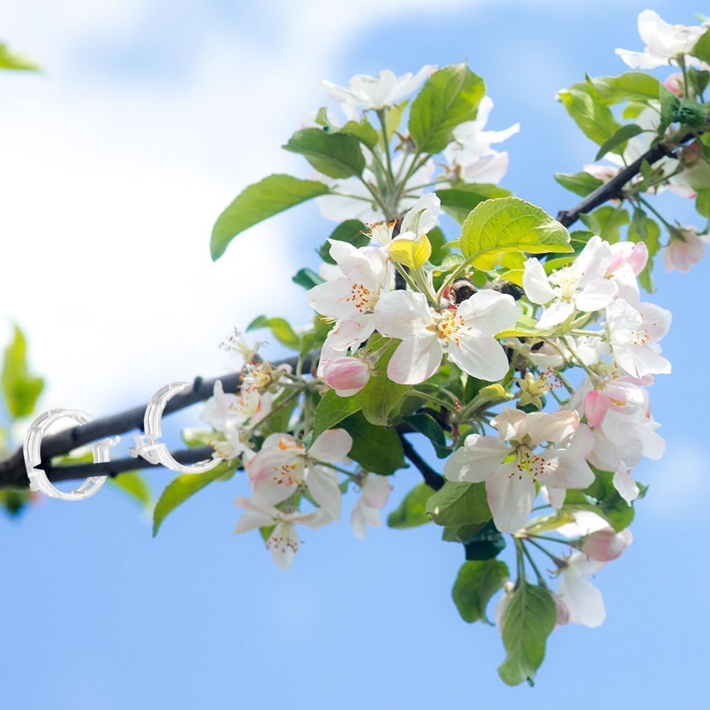 50 PCS Secured Plastic Plant Clip, Plant Support Clips, Garden Clips for Climbing Plants, Plastic Trellis Clips Plant Support Clips Tomato Grape Vine Vegetables Plant Fixing Clips (50, White)