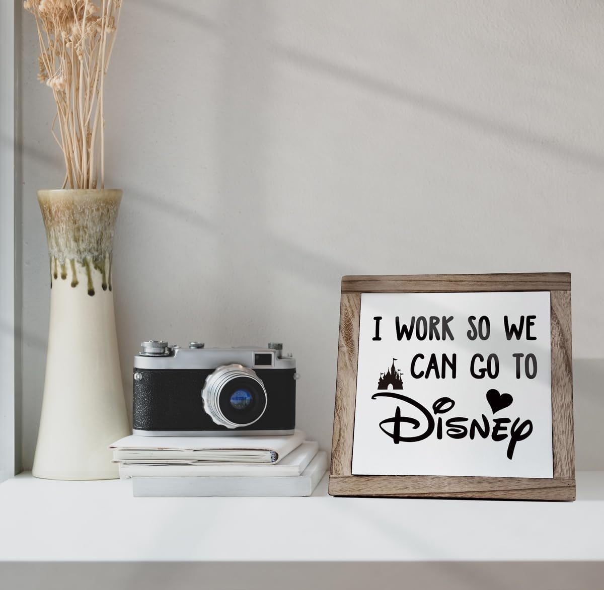 Inspirational Wood Signs, Disney Home Décor, Disney Office Décor, House Décor, Rustic House Decor Art, Motivational Office Desk Decor, Farmhouse Home Decoration, I Work So We Can Go to Disney