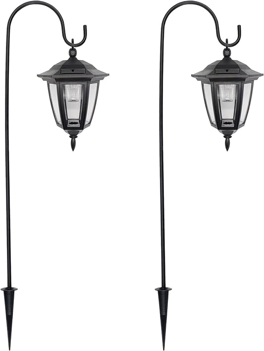 MAGGIFT 34 Inch Hanging Solar Lights Outdoor Waterproof Solar Garden Lights with 2 Shepherd Hooks Landscape Lighting for Lawn Patio Yard Pathway Driveway,2 Pack