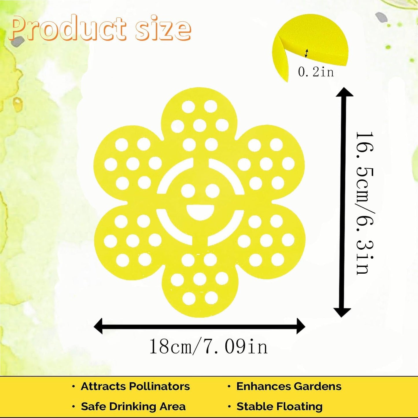 4 Pack Floating Bee Watering Station for Garden, Butterfly Feeder Bee Waterer Wildlife Baths Pollinator, Outdoor Pool & Garden Decor(Flower Face)