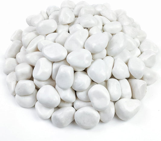 20 lbs White Rocks for Gardens, 2-3 Inch Decorative Pebbles for Plants Outdoor, White River Rocks for Landscaping Plants Backyard Aquarium Vase and Bird Bath