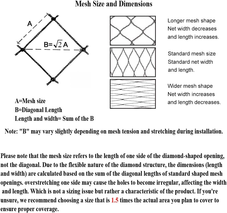 Woven Bird Netting 10X30 FT, 1/2" Mesh, Strong Bird Net Protect Fruit Trees, Blueberry, Vegetables, Strawberry Plants, Garden Netting Pest Barrier, Against Deer, Squirres, Small Critters