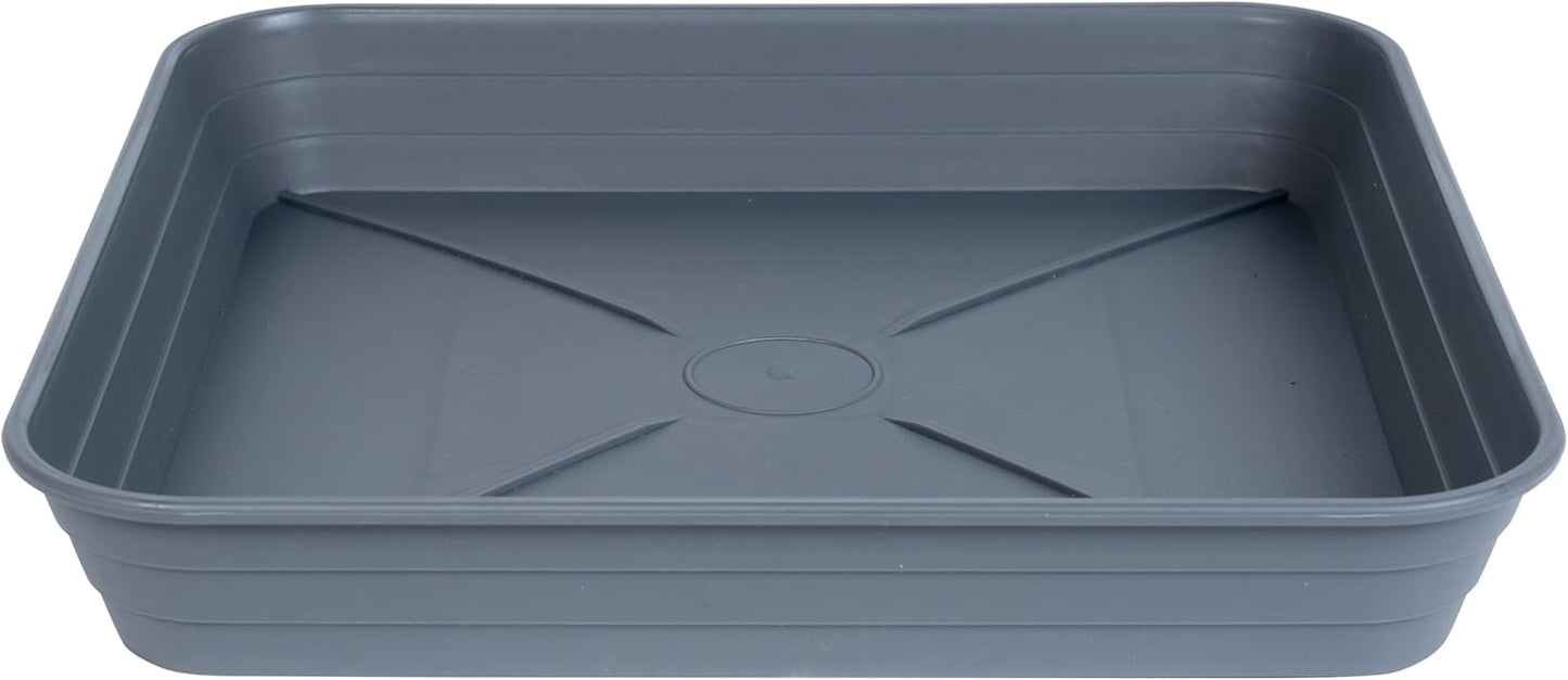 4 Pack Square Plant Saucer Tray 6 inch, 6 8 10 12 14 16 18 20 inch Heavy Duty Plastic Square Plant Saucers for Indoors Outdoor, Flower Planter Drip Trays for Pots, Seed Starting Tray